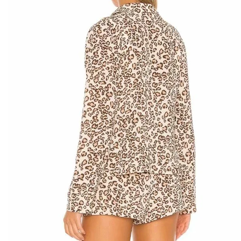 

YENKYE Vintage Animal Print Blouse Shirt Women Notched Collar Long Sleeve Elegant Ladies Office Shirts Plus Size Tops