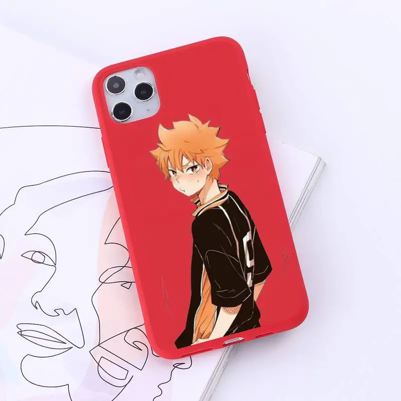 

Haikyuu Anime Love Volleyball luxury protective shell Phone Case Candy Color for iPhone 6 7 8 11 12 s mini pro X XS XR MAX Plus