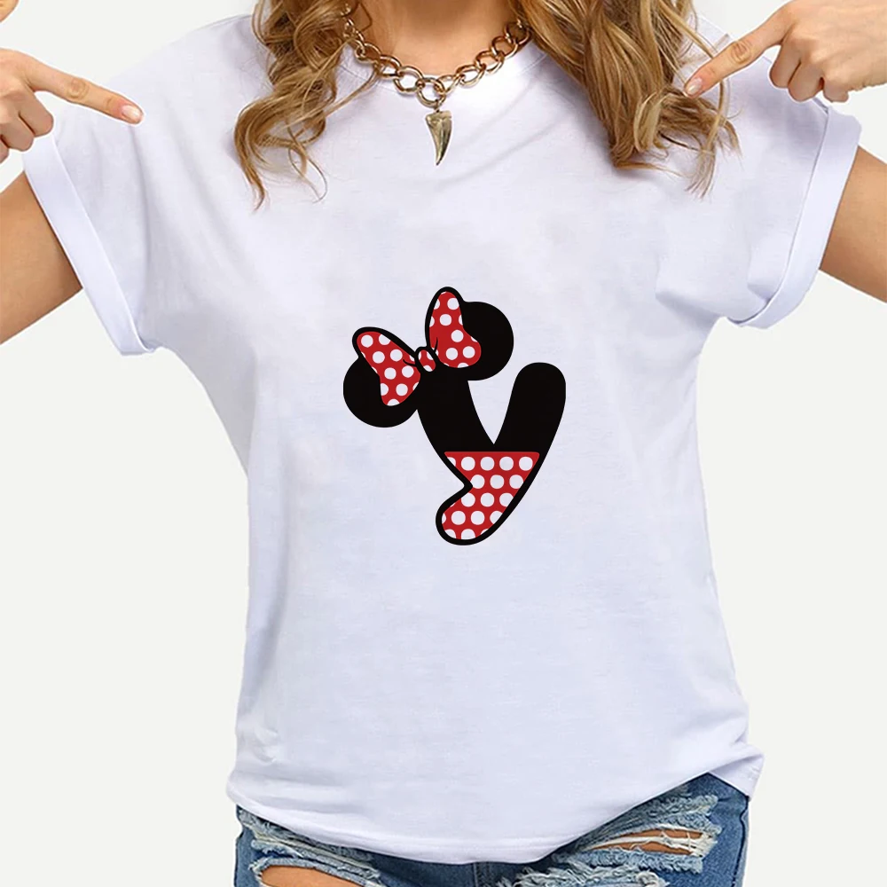 

Disney Women's T-Shirts 26 Letter Print Special Meaning Homemade 90s Fashion Streetware Plus Size Harajuku 2021 Hipster Clothes