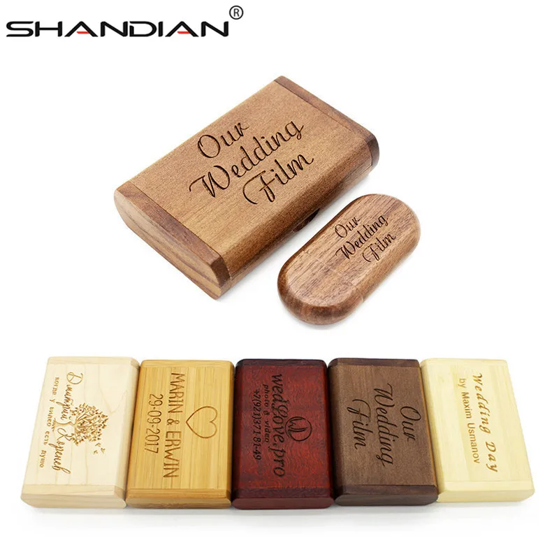 Usb флеш накопитель SHANDIAN деревянный в коробке 8/16/32 ГБ 1 шт.|usb with box|wooden usb box32gb |