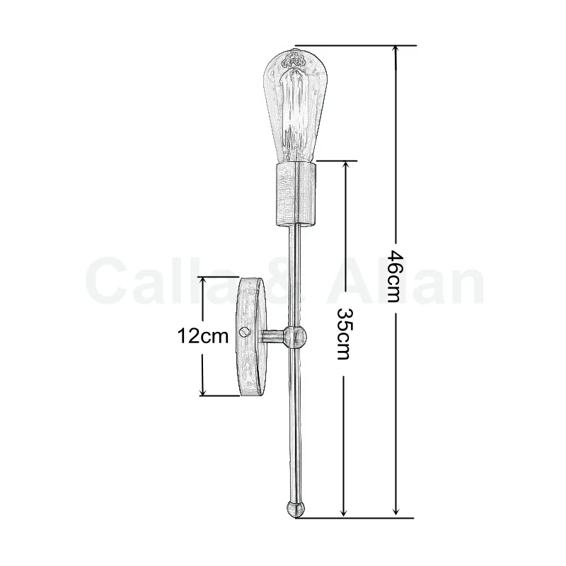 Качественный латунный настенный светильник с прямым креплением медная