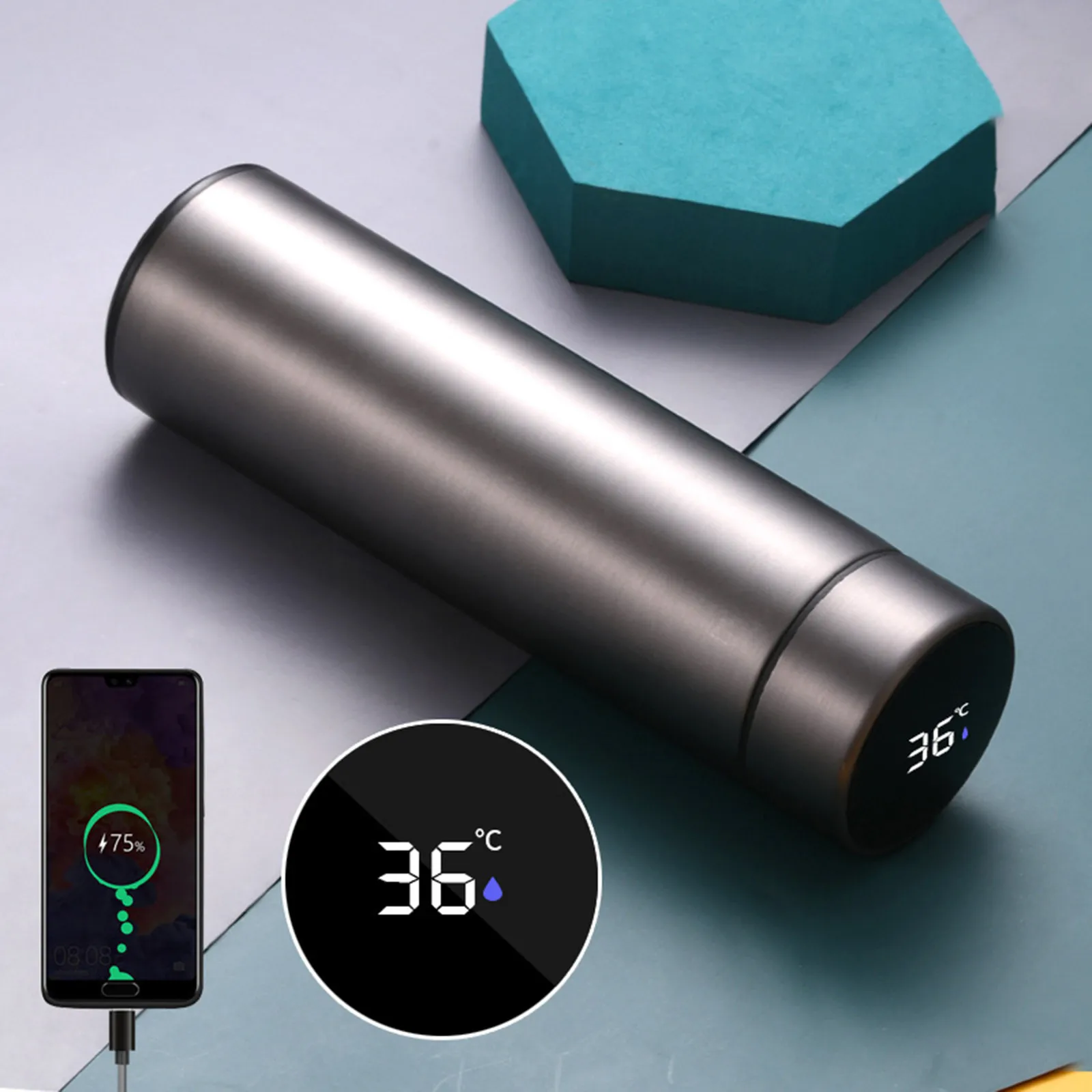 Смарт-чайник из нержавеющей стали с ЖК-дисплеем Температура Дисплей Usb
