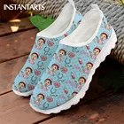 Медицинские туфли INSTANTARTS в стиле Харадзюку, физиотерапевтические сетчатые кроссовки на плоской подошве, легсветильник слипоны, лоферы