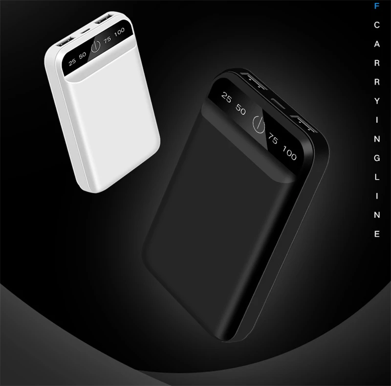 Милый внешний аккумулятор 10000 мА/ч для iPhone 11 7, 8, 6S, для Xiaomi Mi8, портативное быстрое зарядное устройство, двойной USB внешний аккумулятор, светодиодный внешний аккумулятор для Huawei p30 mate30 для Samsung