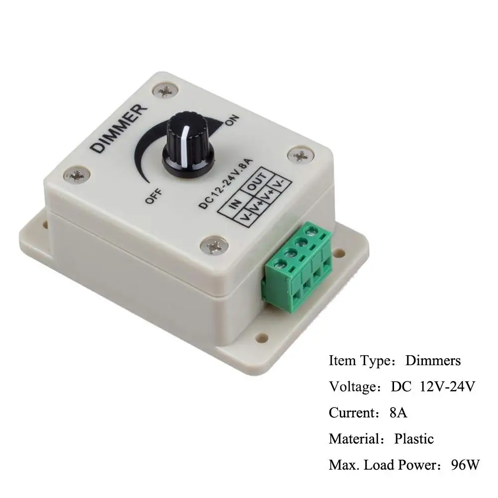 Регулятор яркости черный диммер постоянного тока 12 В 24 30 А 8