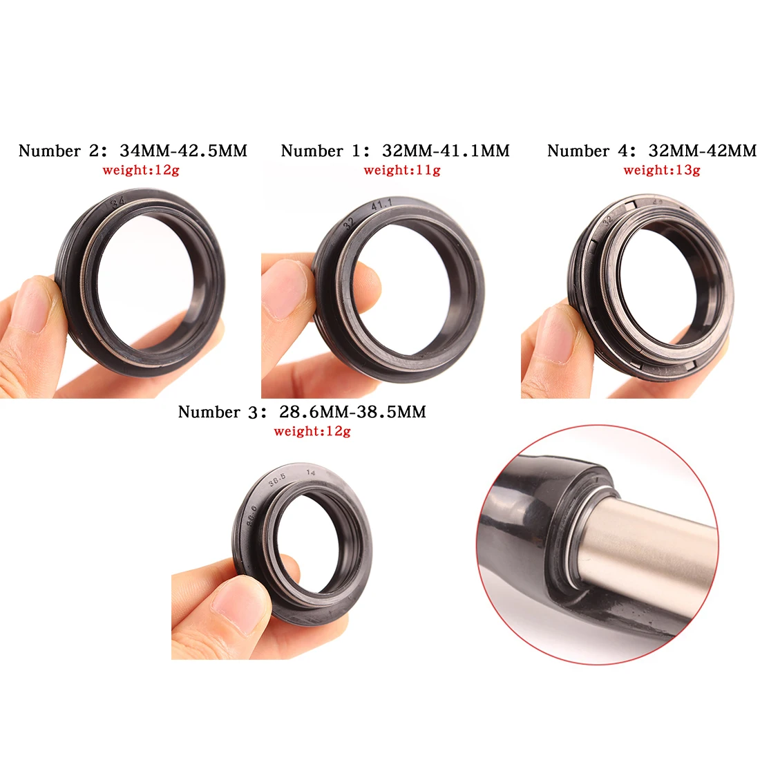 

1pcs Bike Front Fork Dust Seal Oil Seals & Sponge Rings Kit For Fox Rockshox Xfusion Optional Size Universal Bike Part