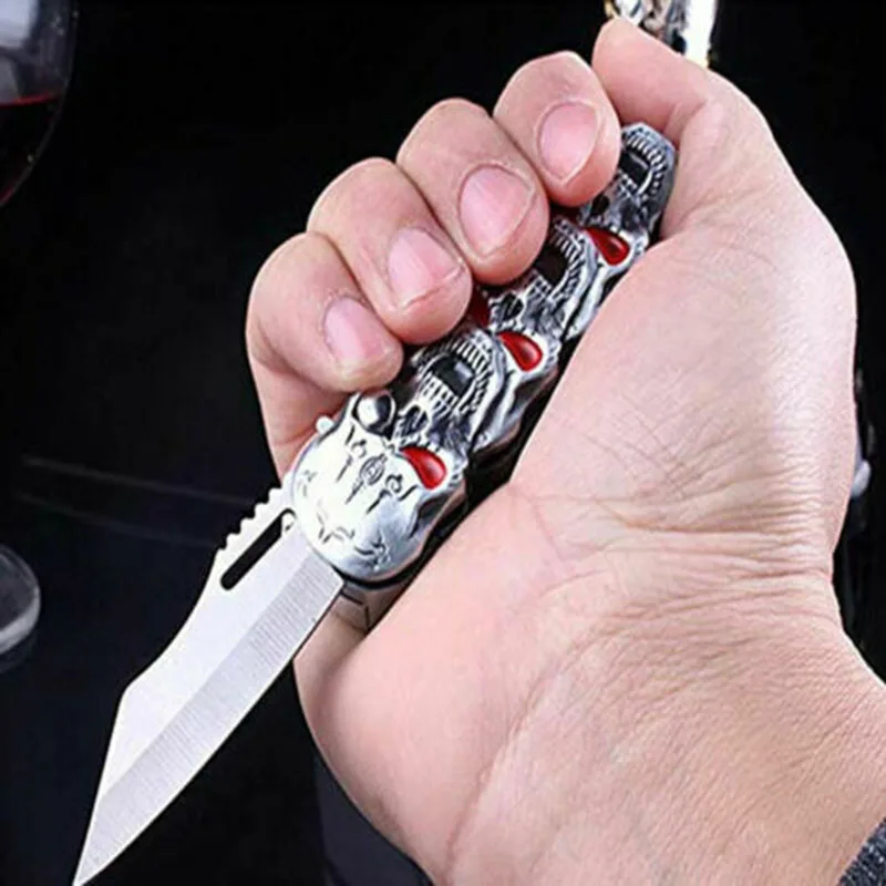 Zhenduo Ветрозащитный череп прямо в зажигалку струи пламени многоразового нож