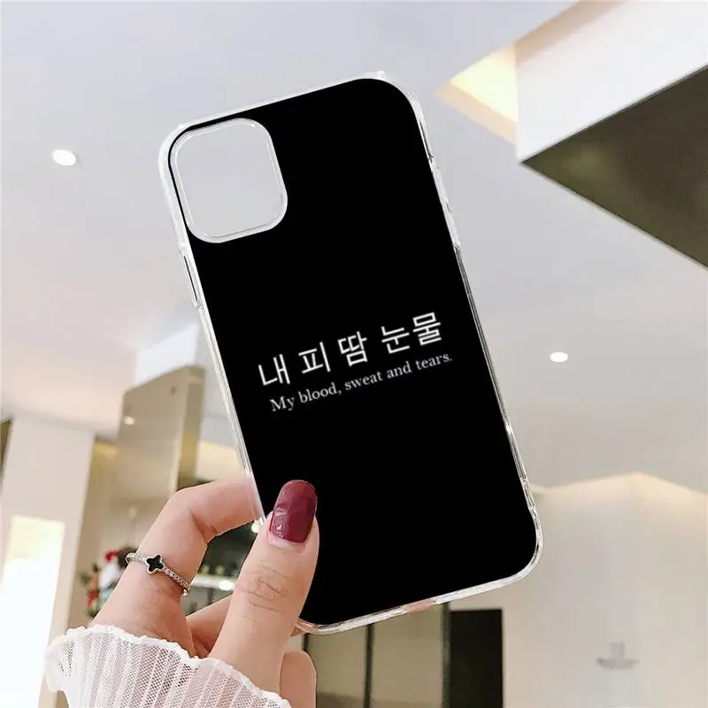 

Cute Korean Style Font Phone Case Transparent soft For iphone 5 5s 5c se 6 6s 7 8 11 12 plus mini x xs xr pro max