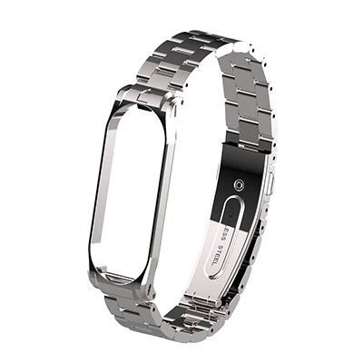 Ремешок mi band 4 из нержавеющей стали для Xiaomi mi band 3 4, умный Браслет, металлический ремешок для часов Xiao mi Band4 mi 4, умные аксессуары - Цвет: Silver