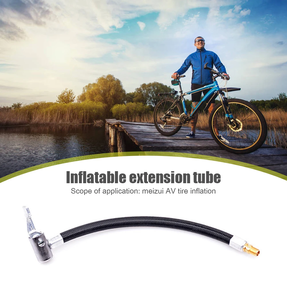 Motorcycle Bike Tyre Inflator Hose Quick Connection Nozzle MTB Inflatable Air Pump Extension Tube Adapter | Спорт и развлечения