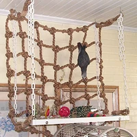 40406060cm parrot bird climbing net hanging hemp rope net swing rope stand ladder chew toy hammock with buckles play gym toys