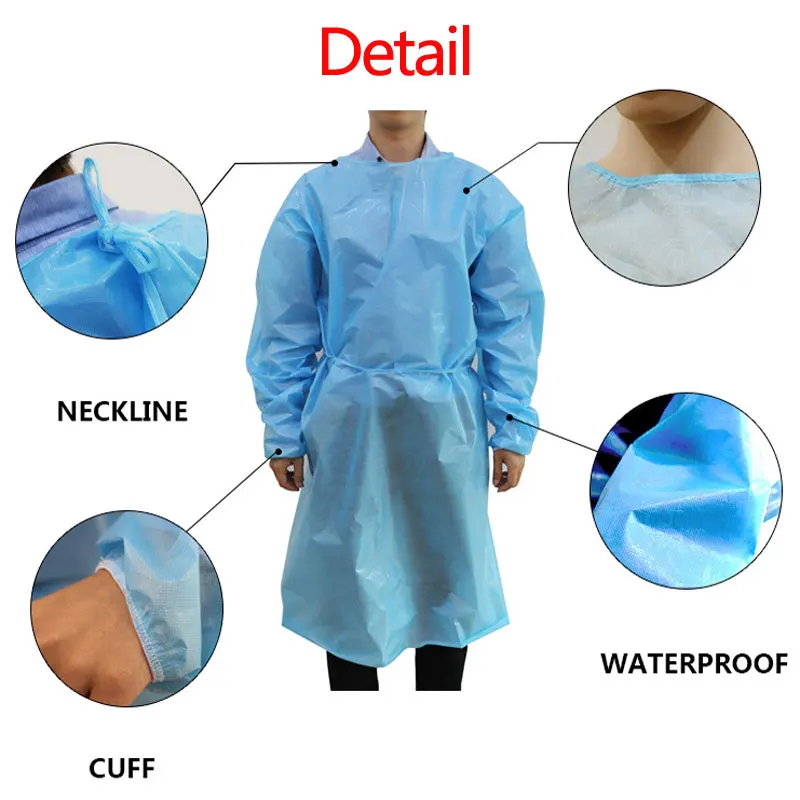 Disposable Protective Suits Protection Clothes SMS Dustproof waterproof Isolation Safe clothing Overall Outdoor Work Cloth | Безопасность