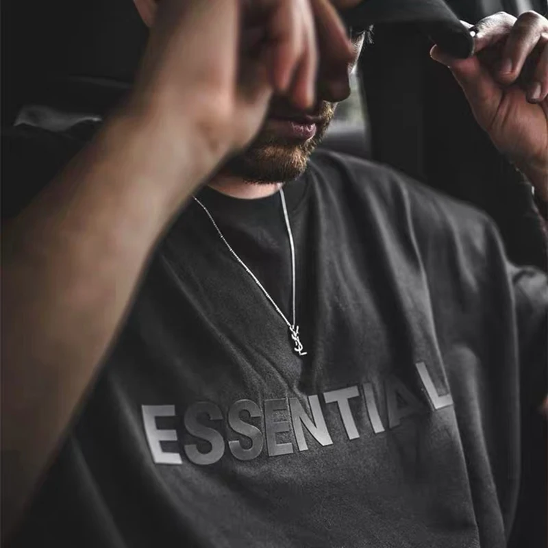 

2021 cotton brand new T-shirt short long sleeve 100% 1:1 fog essentials Tshirt Kanye West Jerry Lorenzo Short Sleeve Tee