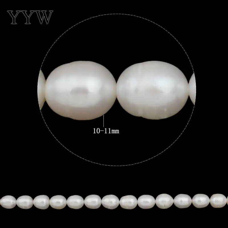 

Cultured Rice Freshwater Pearl Beads Natural White 10-11mm Pearls Beads For Jewelry Making Hole 0.8mm 15 Inch Strand