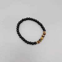 folisaunique 6mm 8mm natural matte onyx tiger eye bracelet gold filled beads elastic stretchy classic women men bracelet