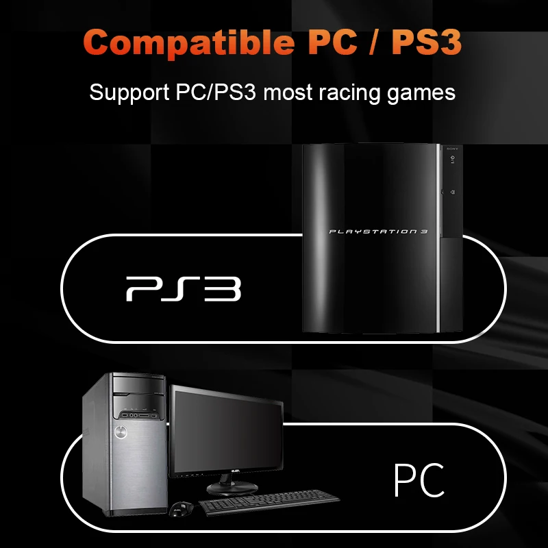 GTIPPOR гоночное Рулевое колесо для PS3 рулевое ПК вибрирующие Джойстики пульт
