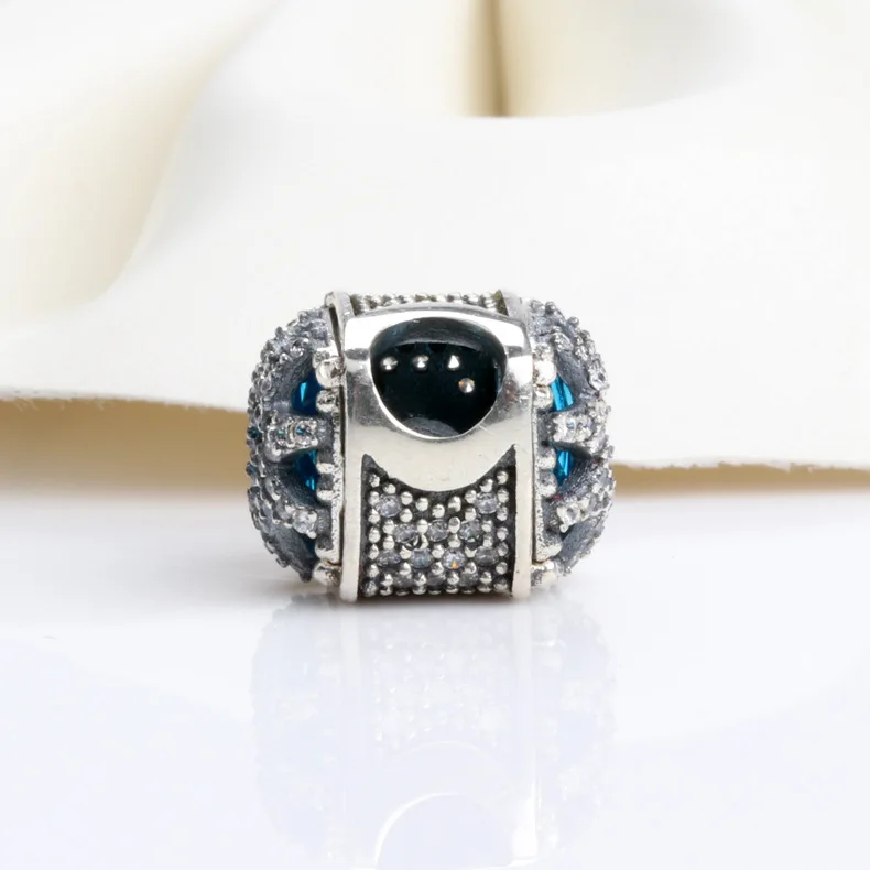 

Bewill Authentic 925 Sterling Silver Frost beauty blue snowflake beads Fit Original Charms Bracelet Necklace DIY Jewelry Making