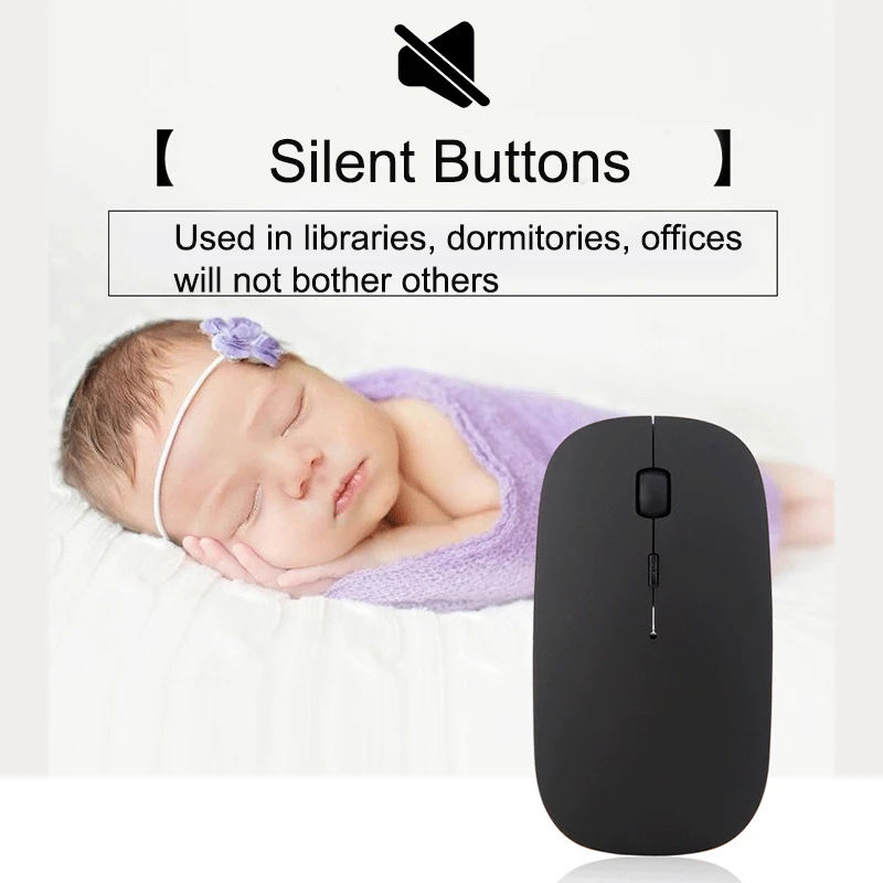 Беспроводная перезаряжаемая Bluetooth мышь для Samsung Apple iPad Huawei Lenovo Android Windows IOS Mac
