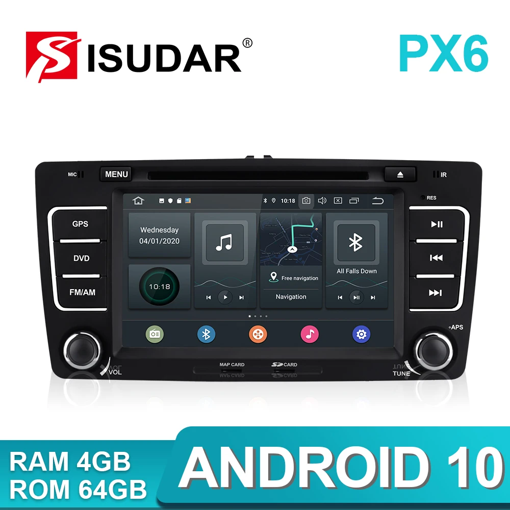 Isudar 2 Din Авто Радио Android 9 для SKODA Yeti/Octavia 2009 2010 2012 4 ядра Оперативная память 2G