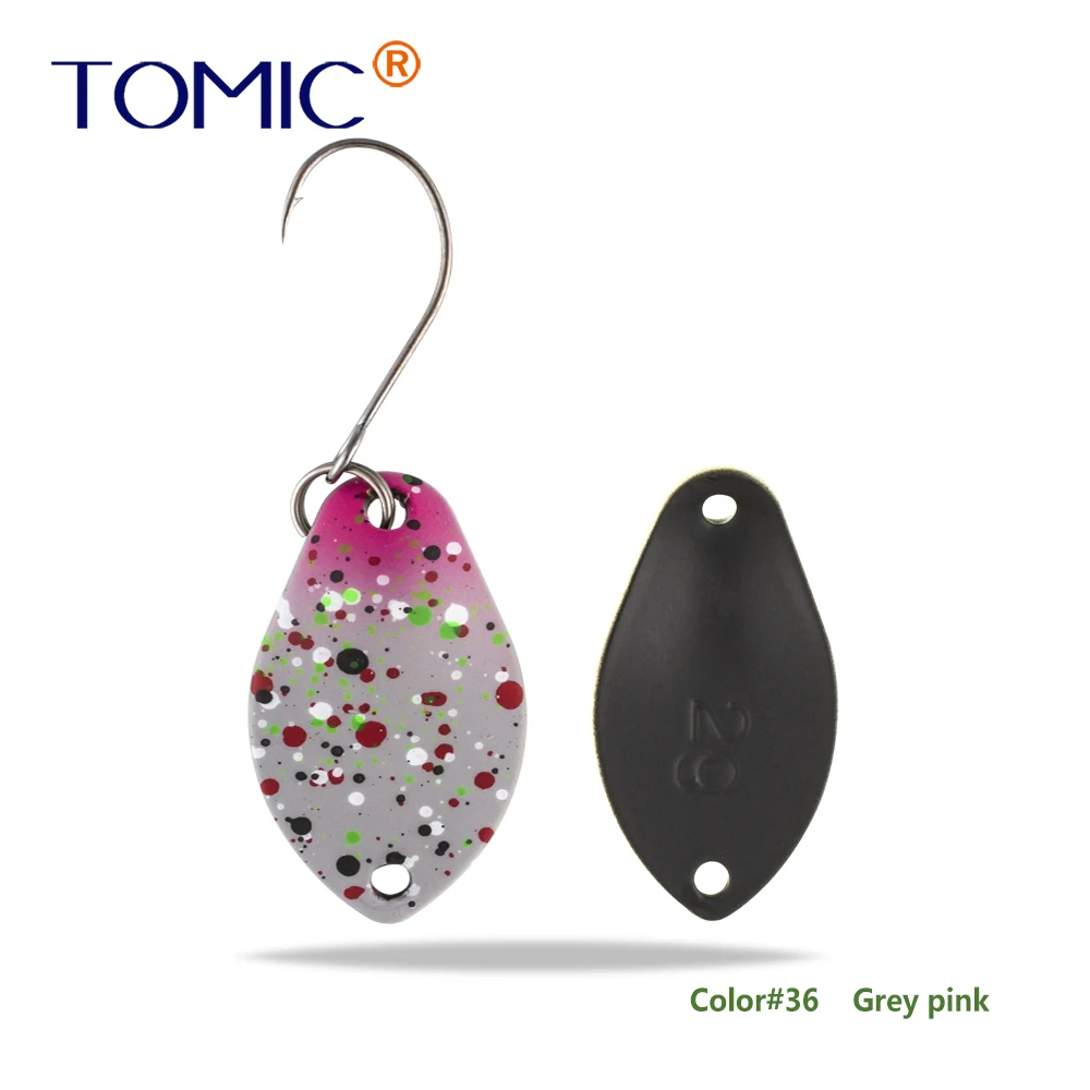 grey pink Томик 2 г микро рыболовные приманки латунные форели ложки металлические приманки воблер форель зона pesca Спиннер приманка - Цвет: grey pink