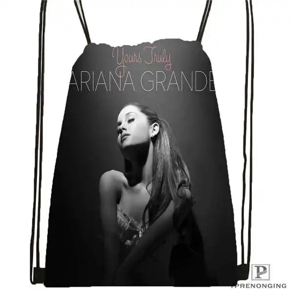 Drawstring Backpack Изготовленный На Заказ Ariana-Grande@ 02-походная сумка на шнурке милый рюкзак для детей(черная спинка) 31x40 см#180611-03-114 - Цвет: Drawstring Backpack