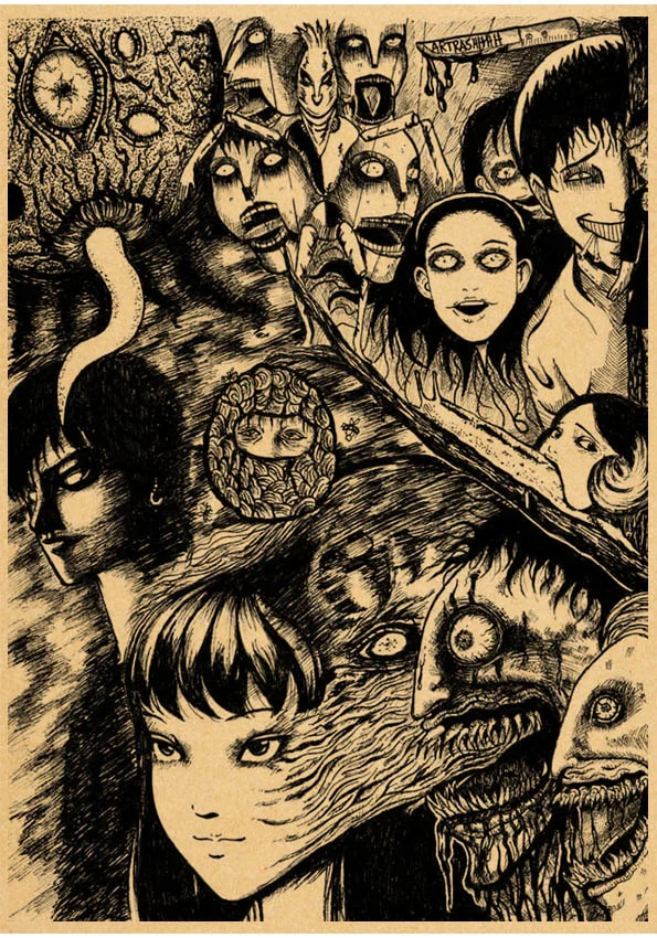 Настенные плакаты Junji Ito настенные бумажные аниме декор для спальни дома