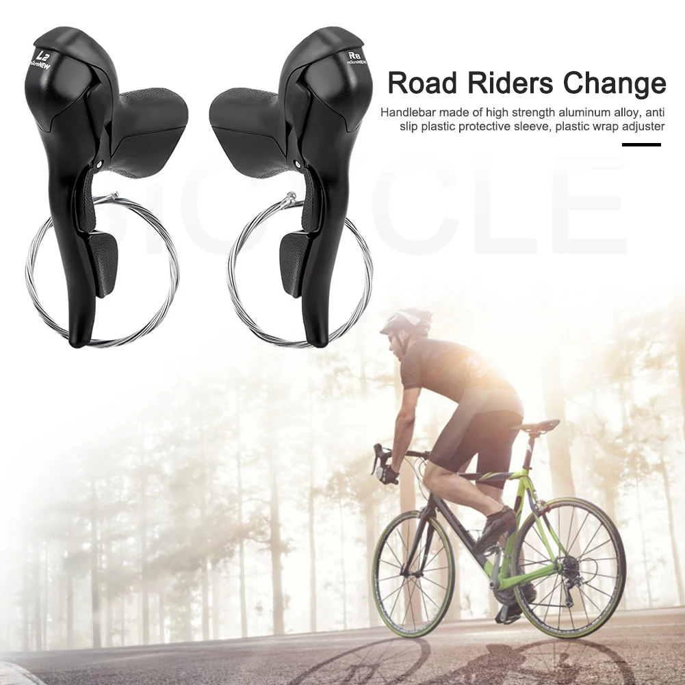

Cycling 7/8/9 Speed Shifter Bicycle Dual Control Levers Road Bike Shift Lever Derailleur Compatible for 22.2-23.8mm Handlebar