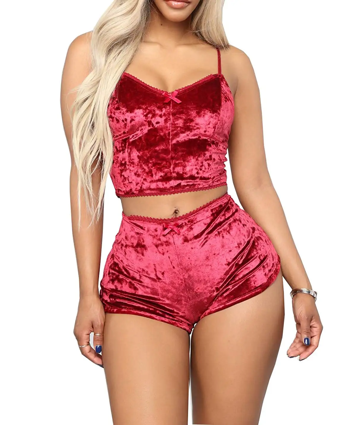 Комплект женского нижнего белья из двух предметов укороченный топ без рукавов +