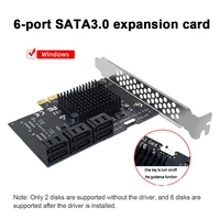 pci express 1x to sata3 0 6 port riser pci e x1x4x8x16 pci e expansion card 6gbps for windows desktop computer extender