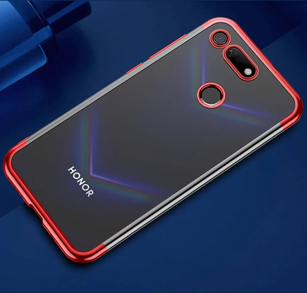 Простой чехол для huawei Honor View 20 чехол-бампер тонкий мягкий прозрачный из ТПУ силиконовый задний Прозрачный чехол для huawei Honor V20 чехол