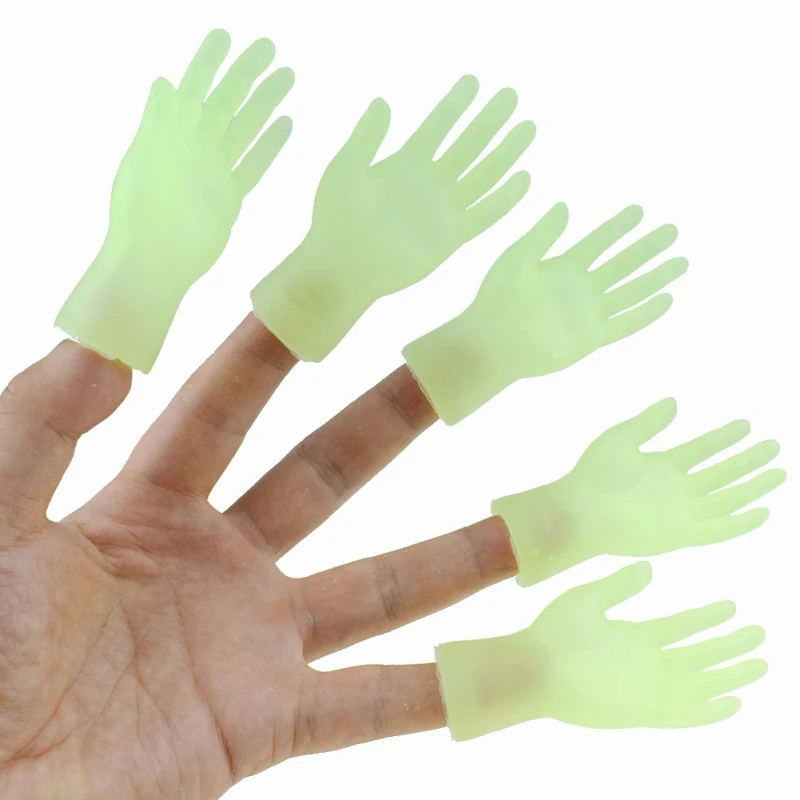 

3 Pcs/set Novelty Funny Five Fingers Open Palms Finger Toys Fluorescent Green Left And Right Small Hand Model Novelty & Gag Toys