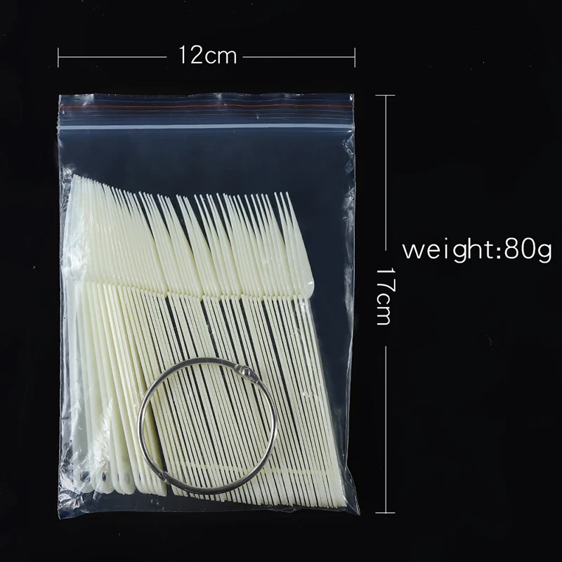 1 набор острых накладных ногтей натуральный прозрачный белый веер на палец