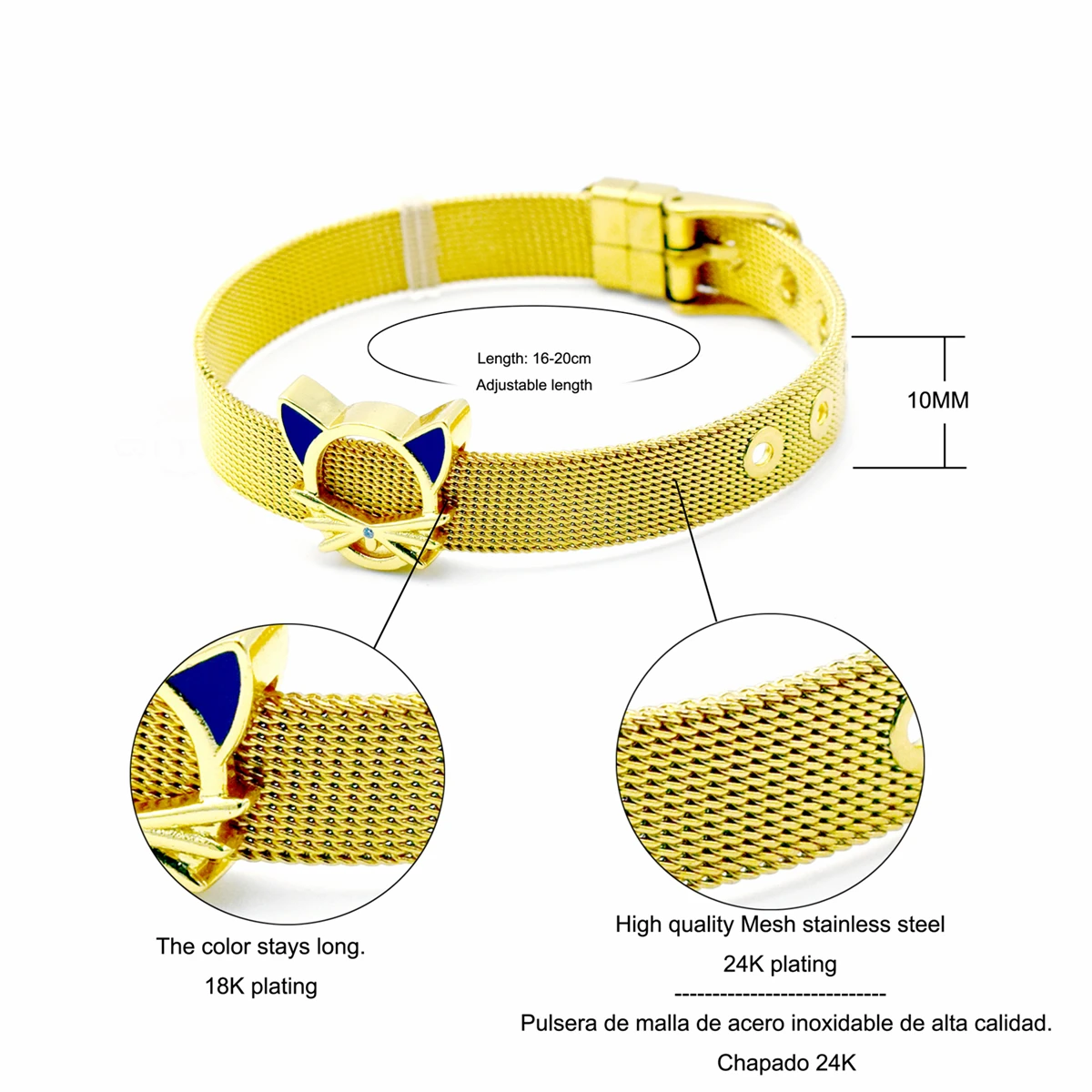 Мужской/женский сетчатый Браслет из нержавеющей стали 10 мм | Украшения и