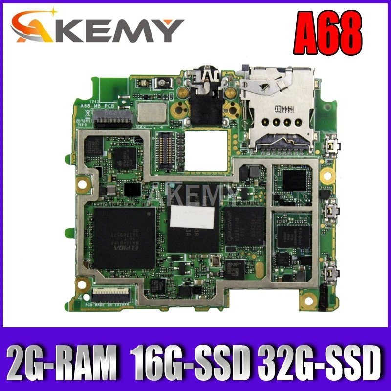 

Материнская плата для For Asus PadFone2 A68, материнская плата для мобильного телефона, материнская плата, системная плата 2G-RAM 16G-SSD 32G-SSD