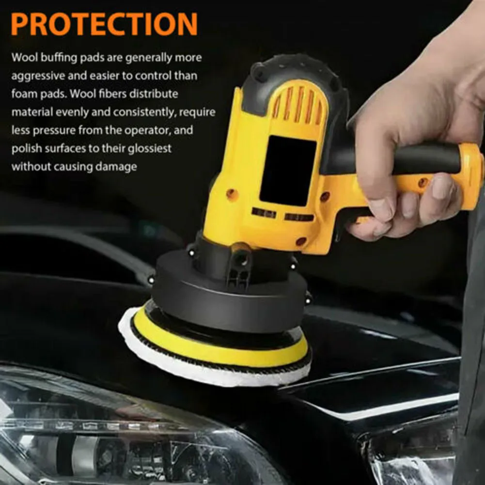 

White Polishing Pad 3pcs Auto Bonnet Buffing Polisher Reusable Soft Wool