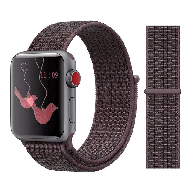 Für Apple часы Uhr группа серии 3/2/1 38 мм 42 мм нейлон Weiche Atmungsaktive нейлон für наручных часов iWatch, ersatz Спорт Шлайфе series4 40 мм 44 м - Цвет ремешка: Color32 Purple Smoke