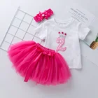 2 лет юбки-пачки для новорождённых, одежда для малышей комплект одежды с цифрами для девочек футболка + юбка + повязка на голову, детская одежда из хлопка; Подарок на день рождения