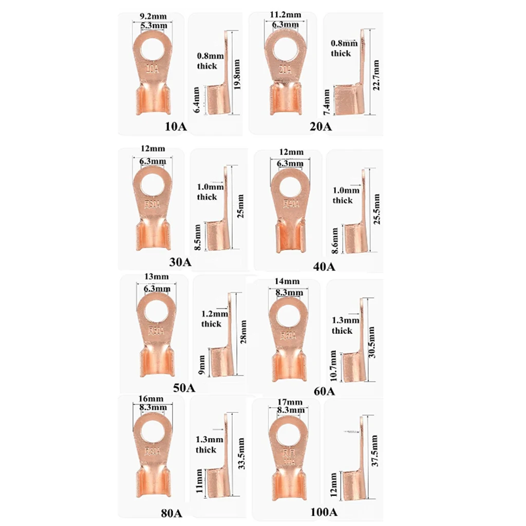 Открытый баррель обжимной разъем для проводов медное кольцо наконечники