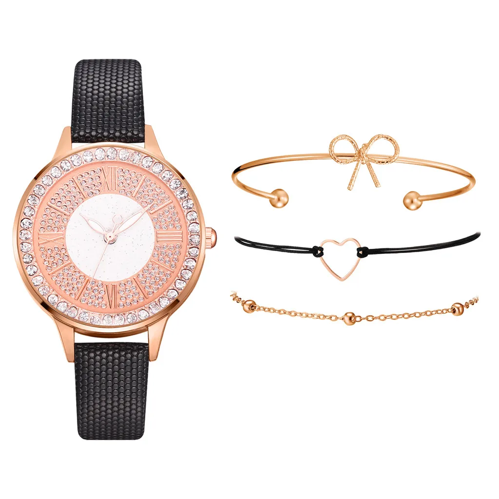 

Watch 2019 Rose Gold Women Ladies Quartz Watch Starry Sky Watch Ladies Wristatch Bracelet Suit Female Clock relogio feminino