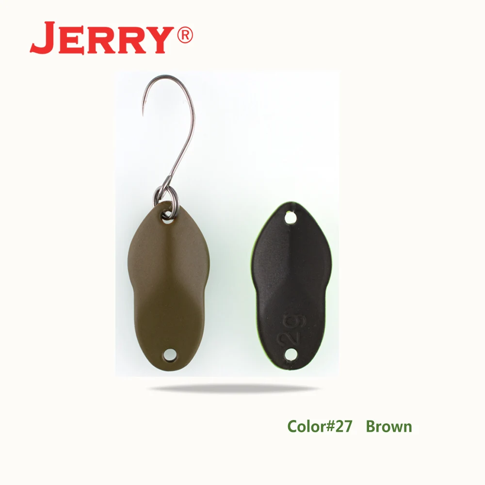 Brown Jerry 2 г 3 г микро рыболовные приманки сверхлегкие латунные металлические жесткие приманки один крючок пресноводная зона форель Щука окунь ложка безделушка pesca - Цвет: Brown