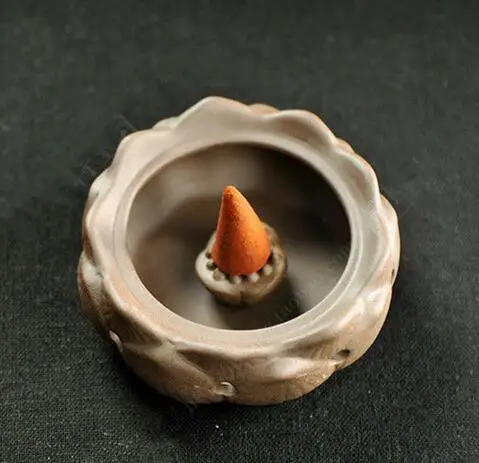 Китайский Лунцюань Селадон Фарфор чай питомец Будда Лотос корпус курильница |