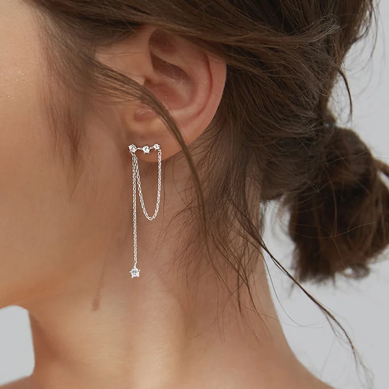 

Fashion New Style Long Tassel Star Stud Earrings Personalized Lady Stud Earrings Leisure Party Jewelry Girl Banquet Gift