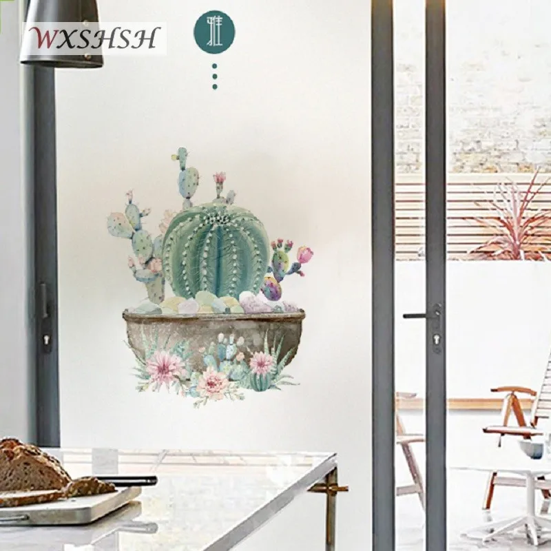 

Статическая липкая оконная пленка, размер на заказ, суккулентный узор, ручная живопись, защита конфиденциальности, съемная многоразовая де...