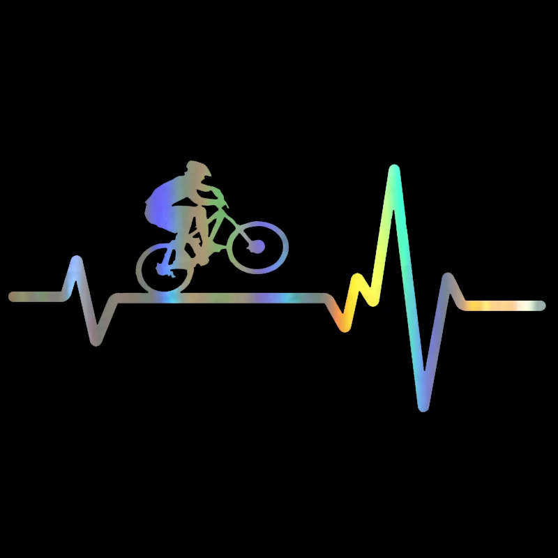 

Car Sticker Vinyl Cycling Mountain Bike Helmet Heartbeat Stickers and Decals Funny 3D Stickers on Car Styling Creative 17*18cm