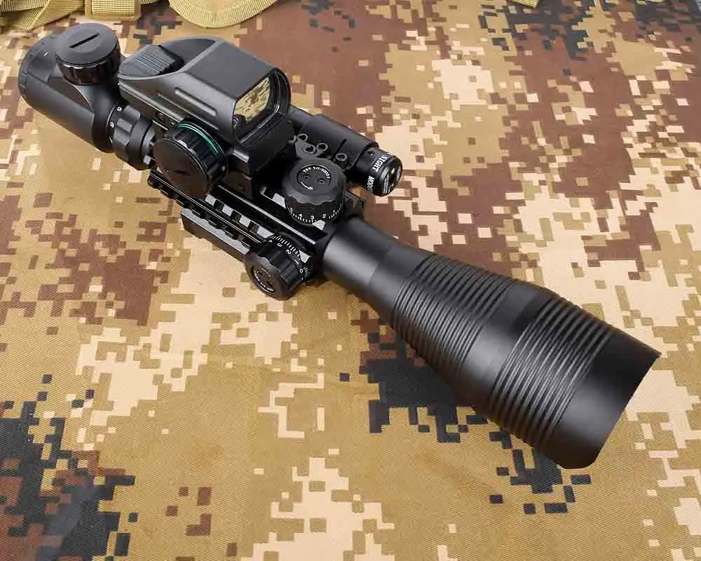 

Rifle Scope Combo C4-16x50EG Hunting Dual Illuminated with Laser Sight 4 Holographic Reticle Red/Green Dot for 22 Rail