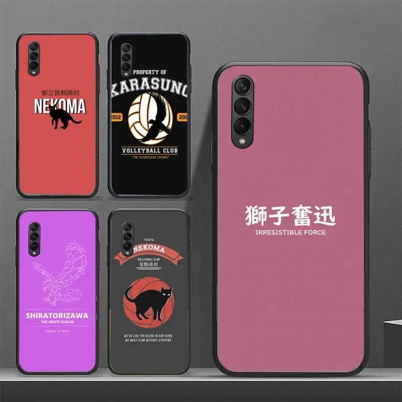

Haikyuu Karasuno Nekoma Crest Phone Case for Galaxy J2pro J4 J5 J6 J7 J5prime J72016 J82018 M10 M20 M30 funda Cover
