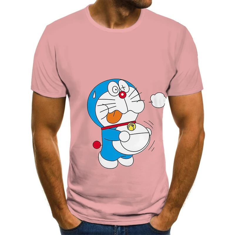 

Summer new style anime Doraemon 3d printed T-shirt polyester fashion cute pattern short-sleeved boys and girls full-size T-shirt