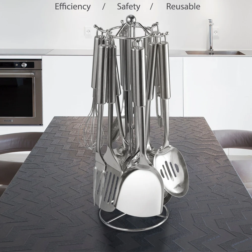 XYj 13 шт. кухонная утварь из нержавеющей стали ложка скиммер лопатка вилка для мяса