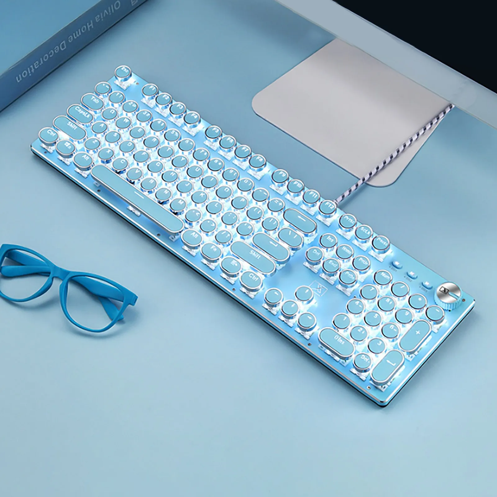 

Stylish LED punk backlit professional wired mechanical gaming keyboard 2021 new model suitable for office and gaming
