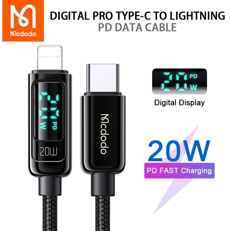Mcdodo PD 20 Вт USB Type C для Lightning 3A кабель быстрой зарядки iPhone 12 11 Pro Max X XS 8 iPad Кабель